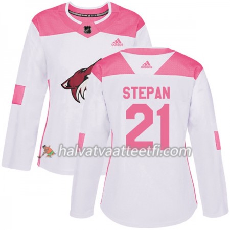 Naisten NHL Arizona Coyotes Pelipaita Derek Stepan 21 Adidas 2017-2018 Valkoinen Vaaleanpunainen Fashion Authentic
